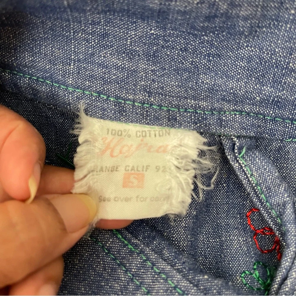 VINTAGE Embroidered Blue Denim Wrap  Boho Maxi Skirt‎ - Picture 12 of 16